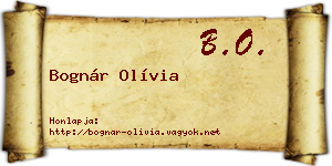 Bognár Olívia névjegykártya